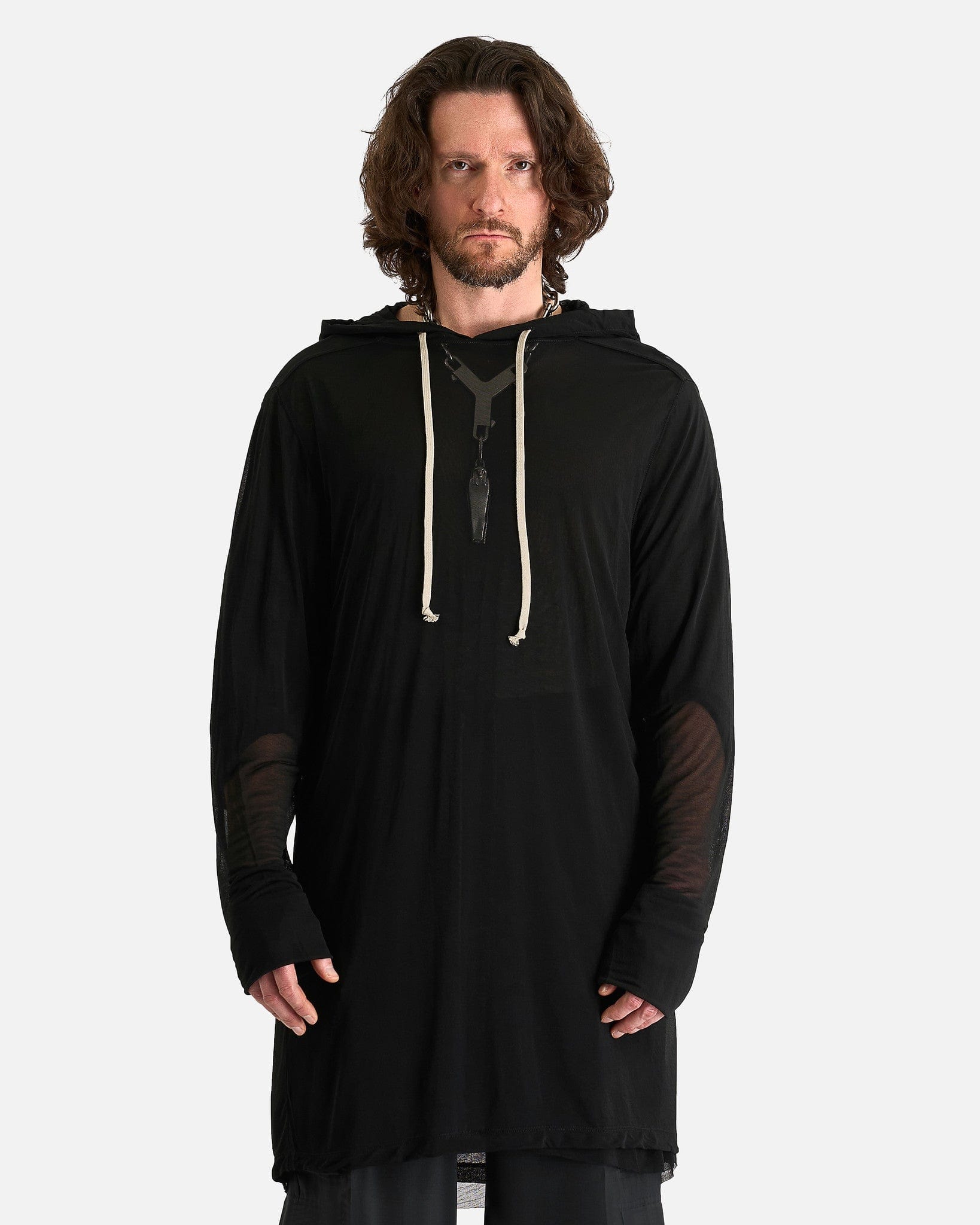 Оригінальна T-Shirt Hoodie In Black Rick owens – боковий вид