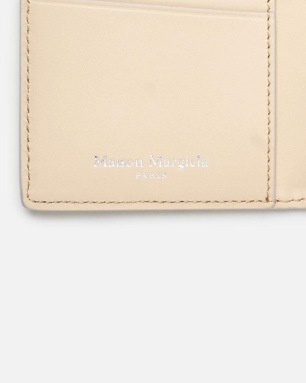 Оригінальна Textured Leather Cardholder In White Maison margiela – детальний вид