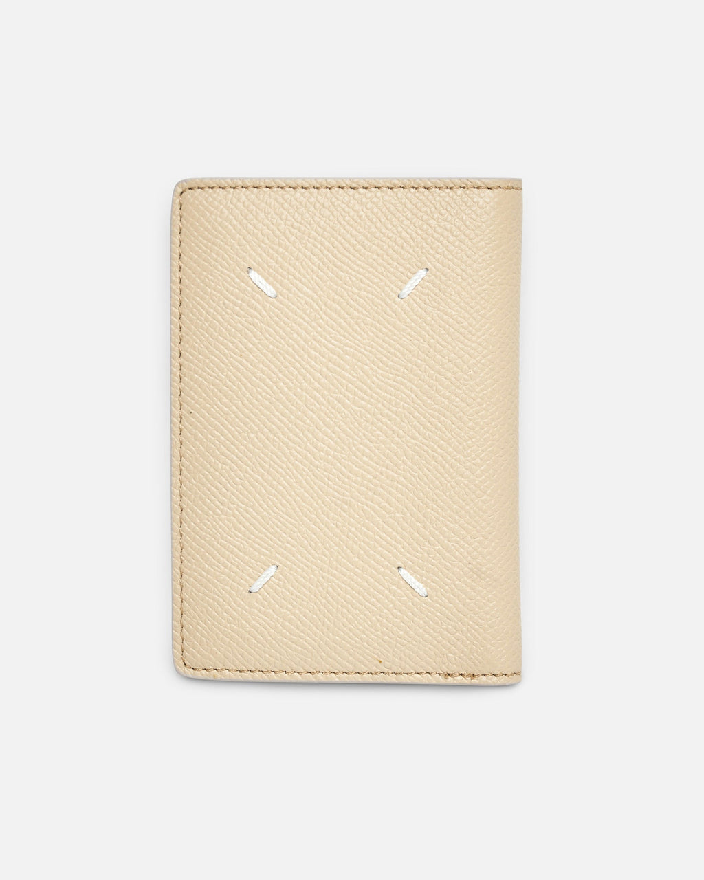 Оригінальна Textured Leather Cardholder In White Maison margiela – вид ззаду