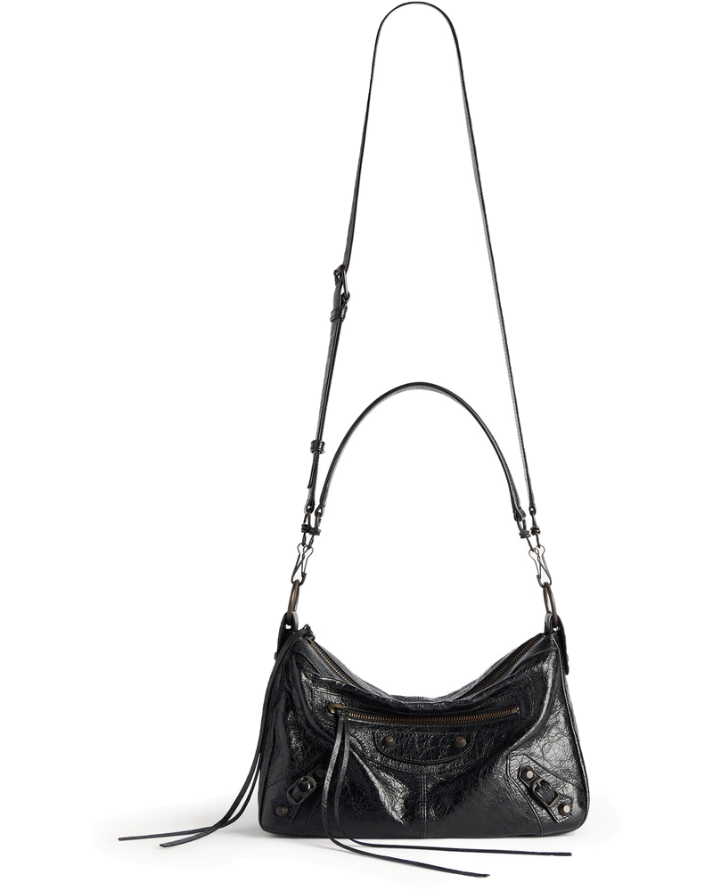 Оригінальна The City Small Motorcycle In Black Arena Lambskin Balenciaga