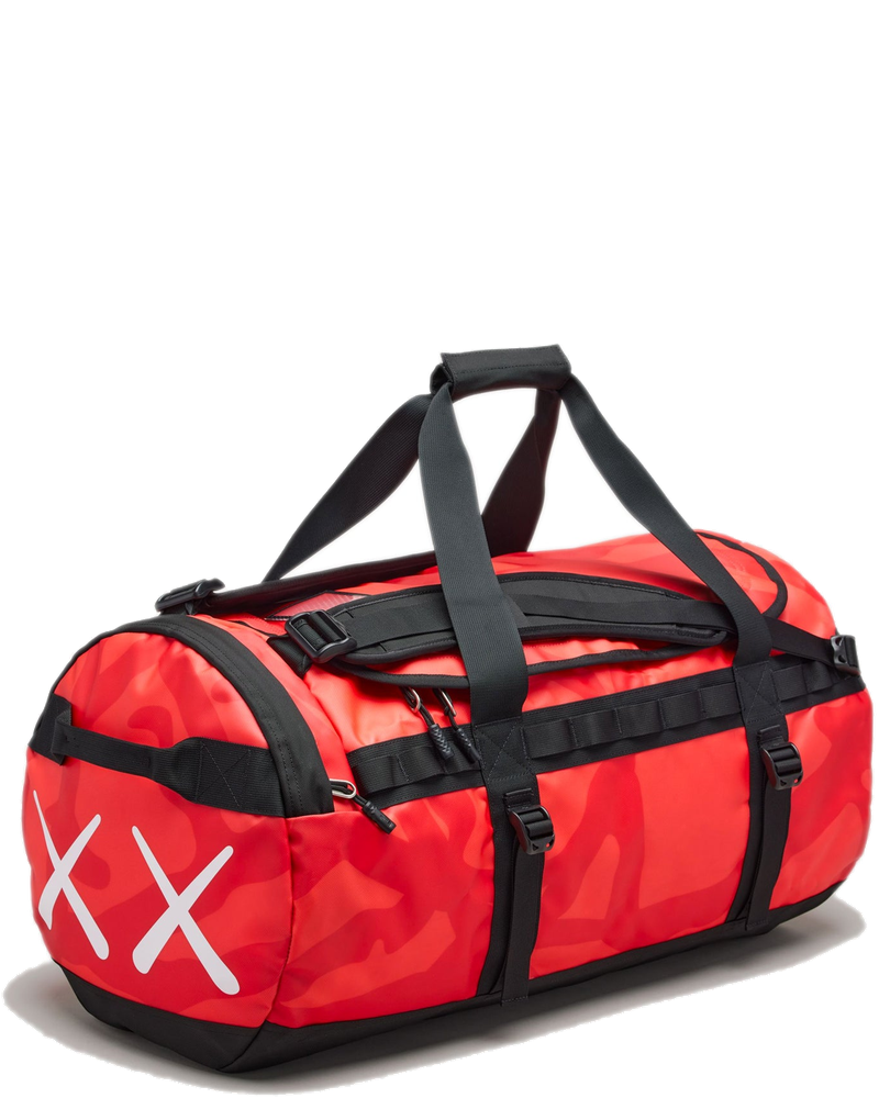 Оригінальна XX Kaws Basecamp Duffel Bag Brilliant Coral 86 Print The north face