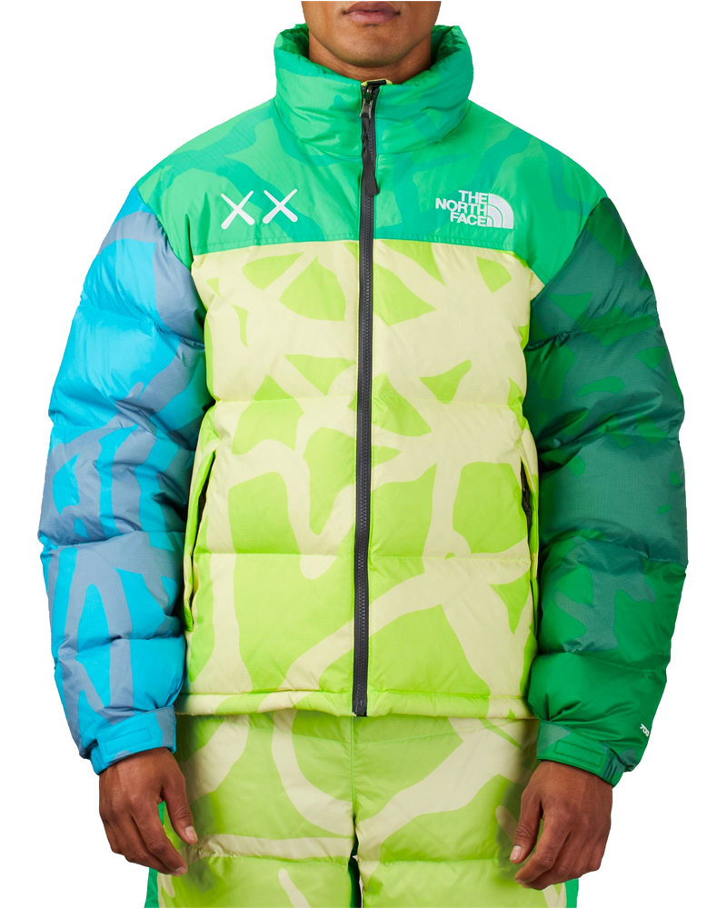 XX Kaws Mens Retro 1996 Nuptse Jacket Green Nuptse Print The north face – Гарантія оригінальності