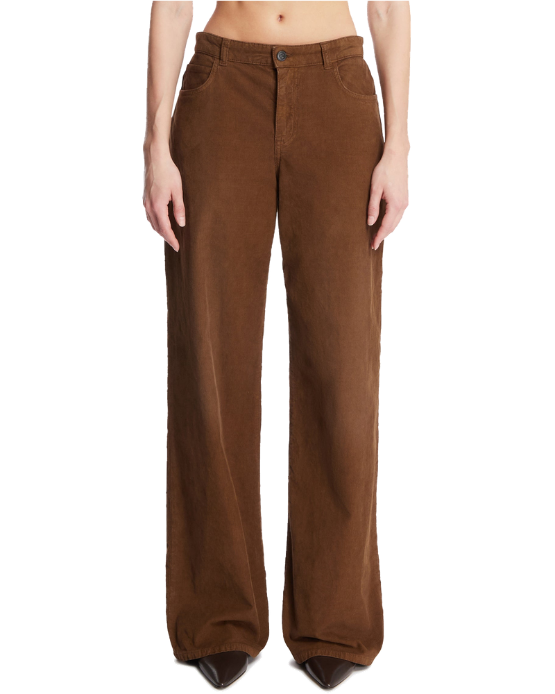 Brown Ribbed Cotton Pants The row оригінал – Купити в Україні