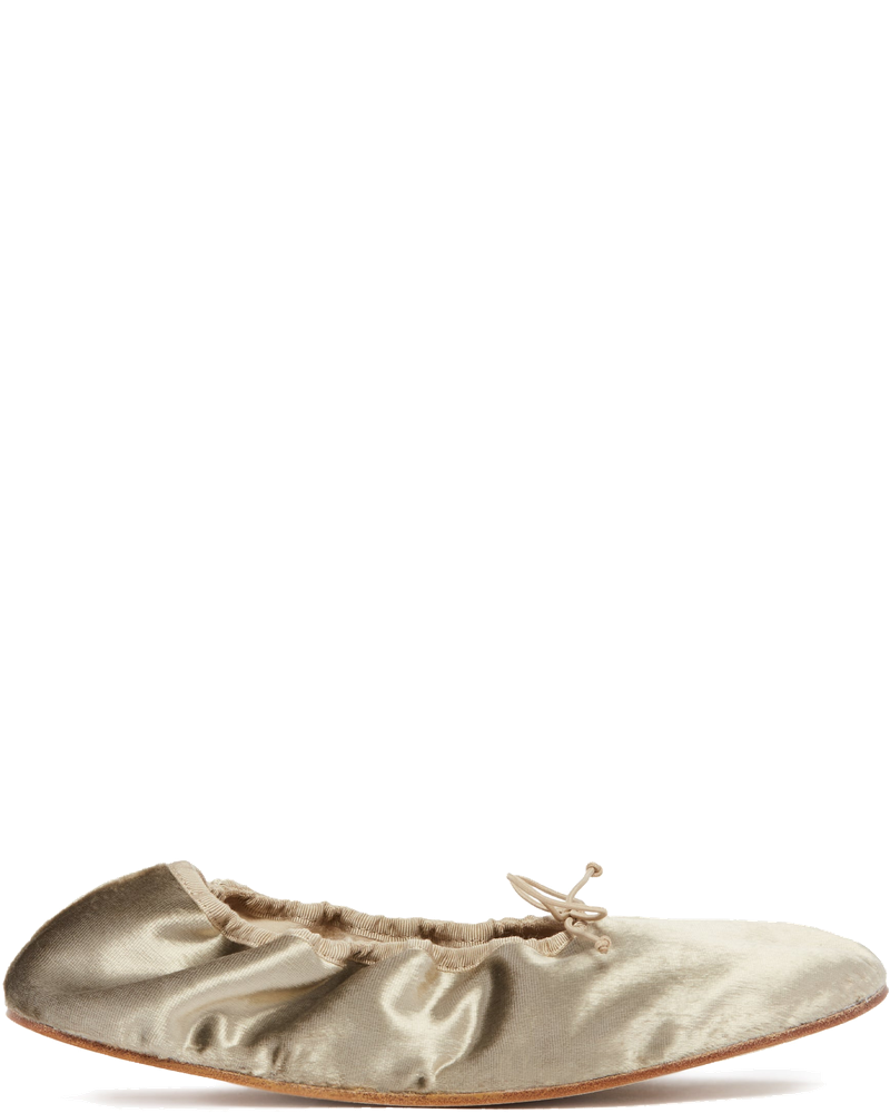 Beige Rounded Velvet Ballet Flats The row оригінал – Купити в Україні