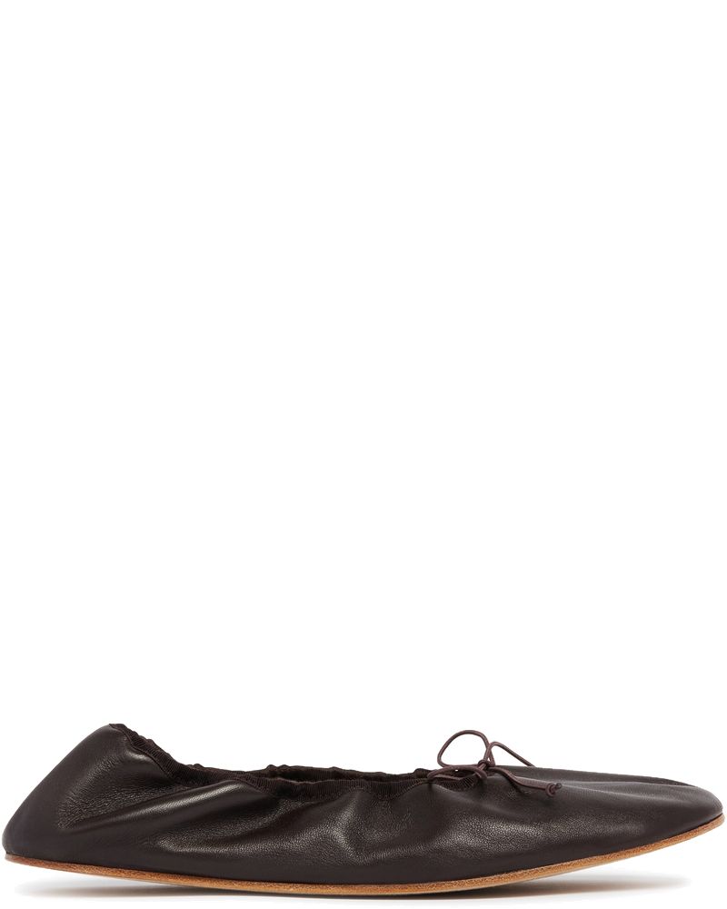 Оригінальна Brown Rounded Leather Ballet Flats The row