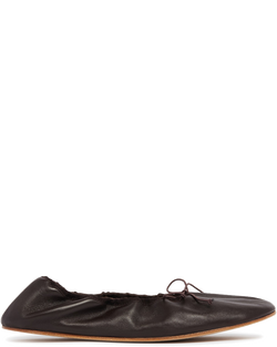 Оригінальна Brown Rounded Leather Ballet Flats The row