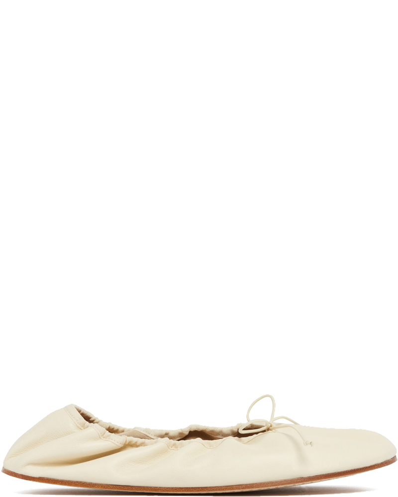 Оригінальна White Leather Round-Toe Flats The row