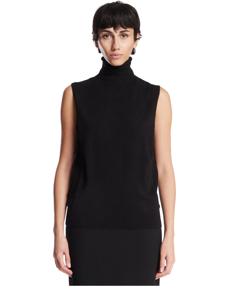 Оригінальна Black Sleeveless Cashmere Turtleneck The row