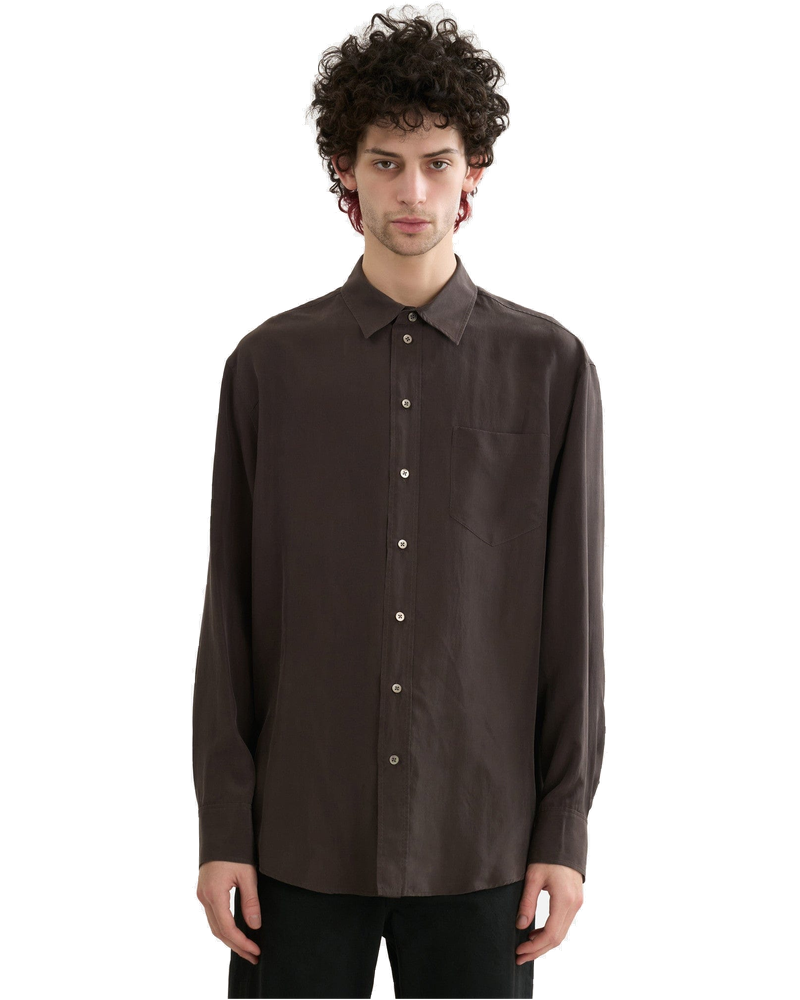 Fiska Shirt In Dark Brown The row оригінал – Купити в Україні