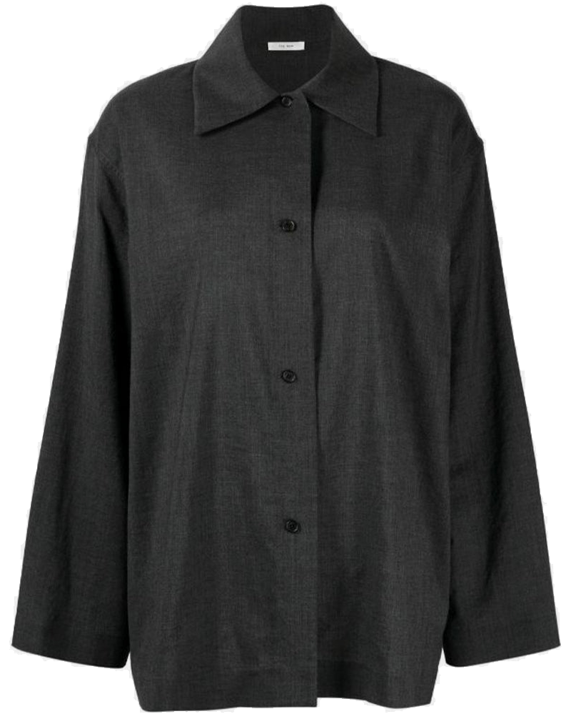 Оригінальна Grey Rigel Spread Collar Shirt The row