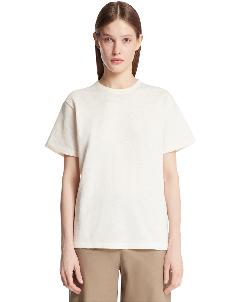 Оригінальна White Cotton And Linen T-Shirt The row