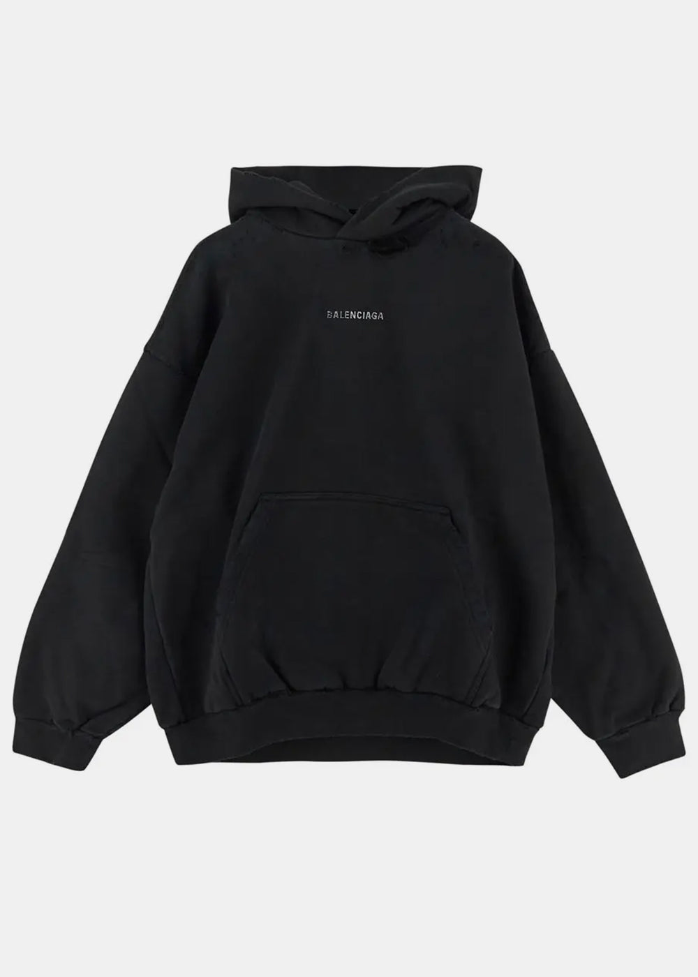 Faded Black Crystal Logo Hoodie Balenciaga – Гарантія оригінальності – боковий вид