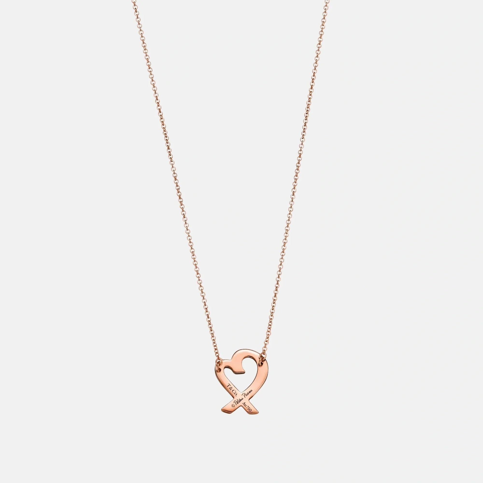 Оригінальна Paloma Picasso Loving Heart Pendant Rose Gold Tiffany & co – вид ззаду