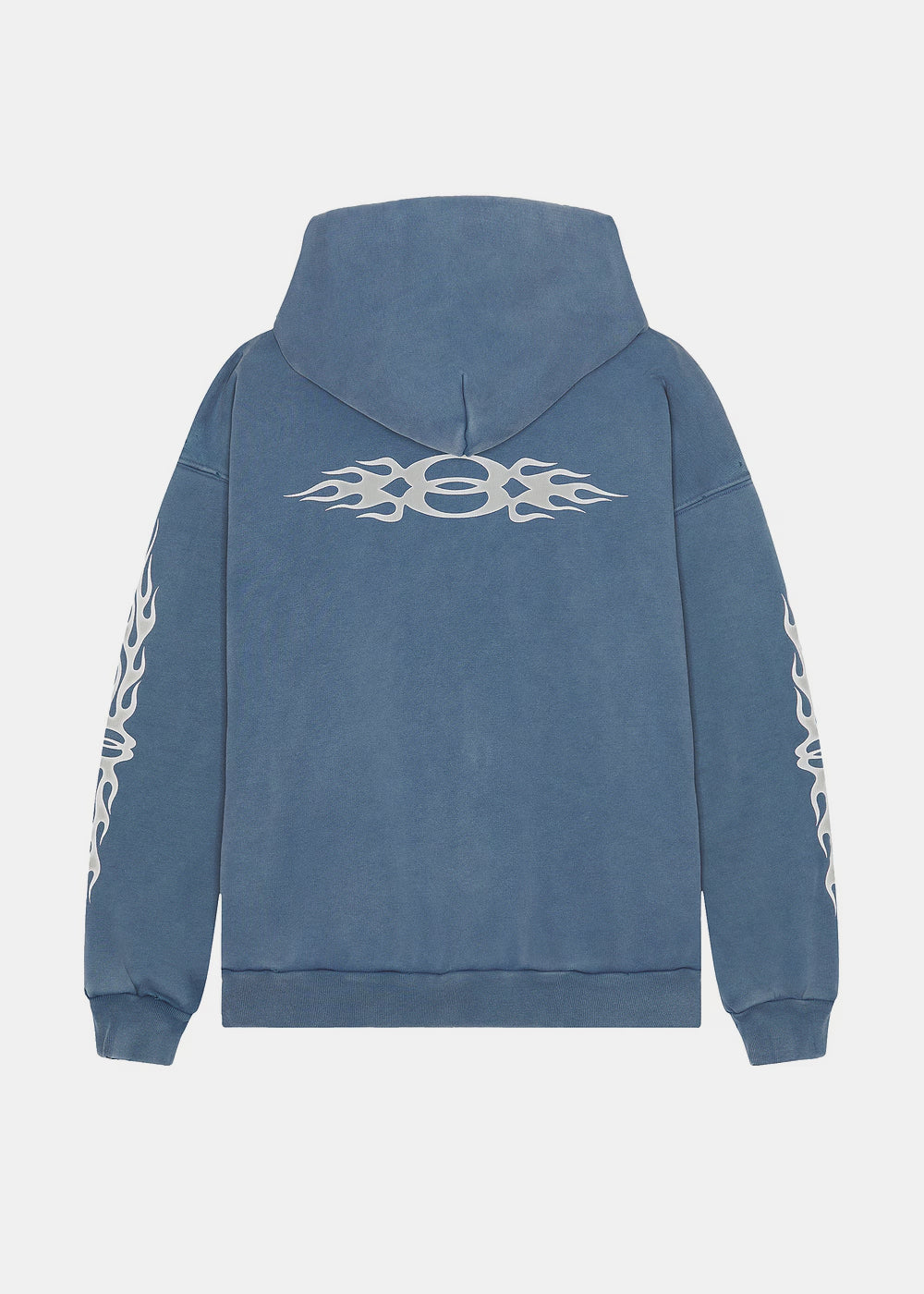 Оригінальна Washed Blue Burning Unity Zip-Up Hoodie Balenciaga – вид ззаду