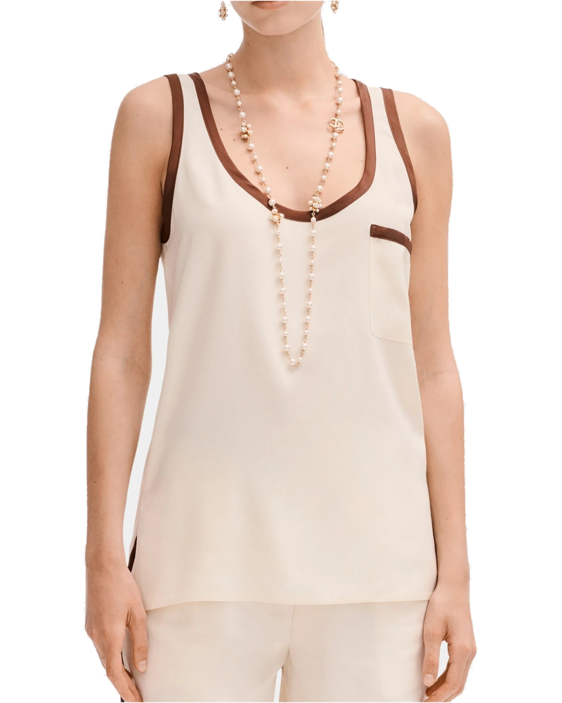 Оригінальна Top In Silk Light Yellow And Burgundy Chanel bg_removed_catalog