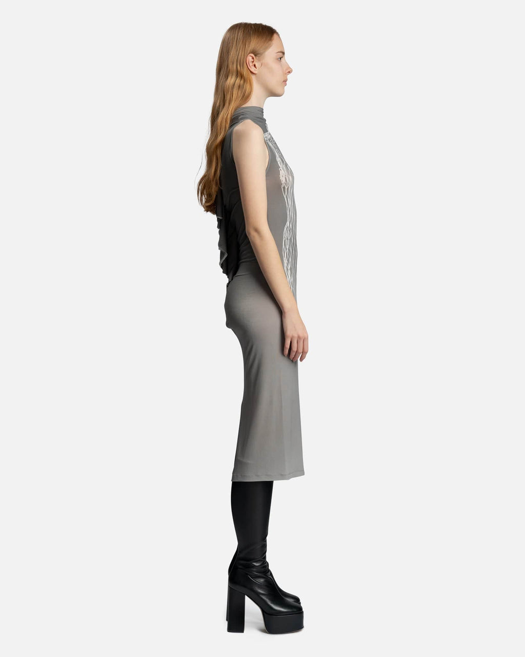 Trompe Loeil Dress In Grey Maison margiela оригінал – Купити в Україні – вид ззаду