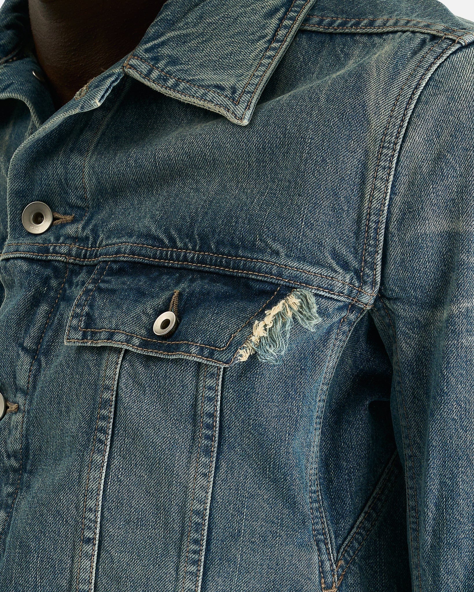 Оригінальна Trucker In Washed Indigo Rick owens – збільшений вид