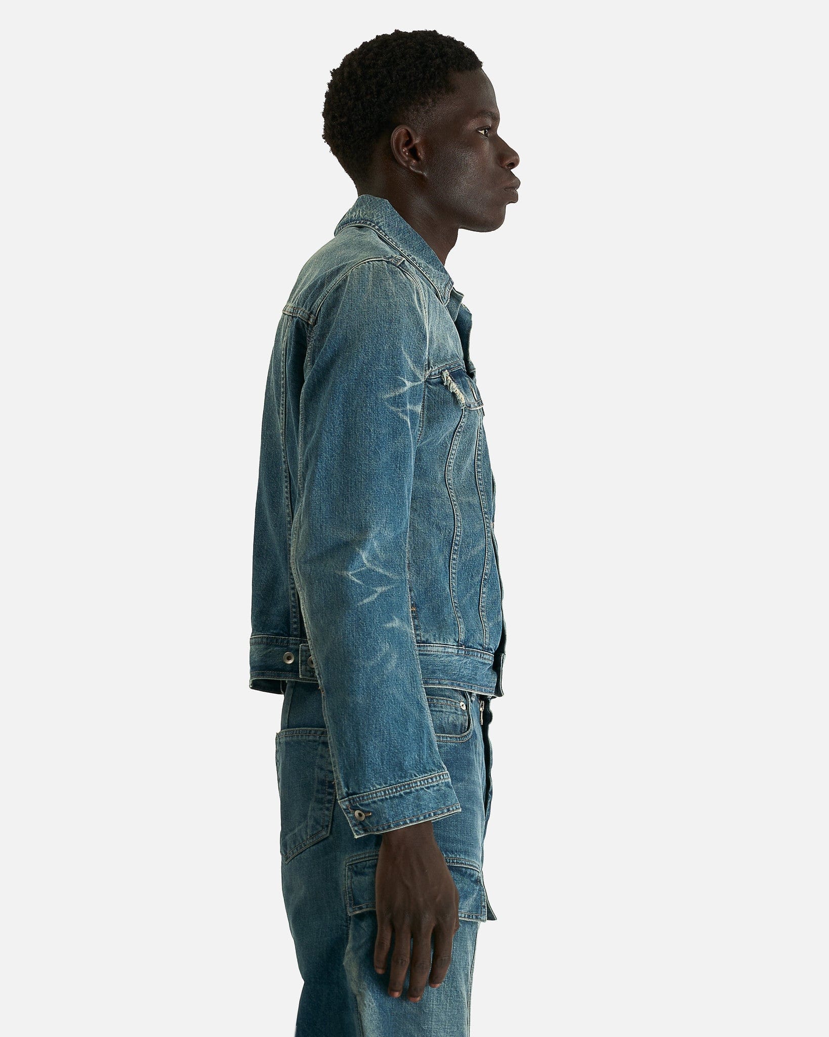 Оригінальна Trucker In Washed Indigo Rick owens – вид ззаду
