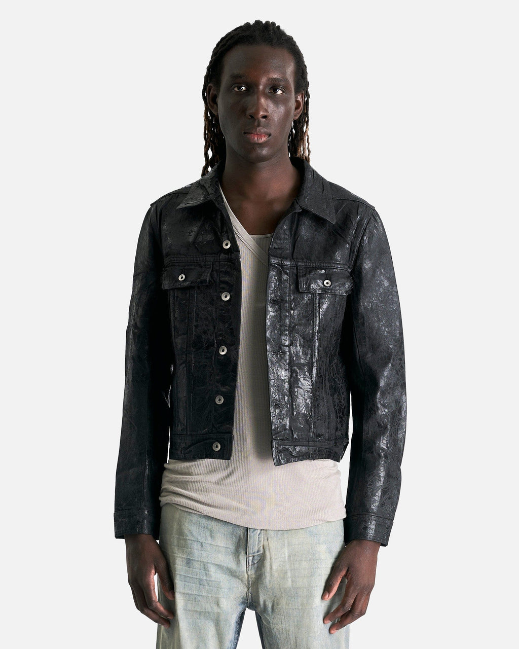 Trucker Jacket In Black Rick owens оригінал – Купити в Україні – боковий вид