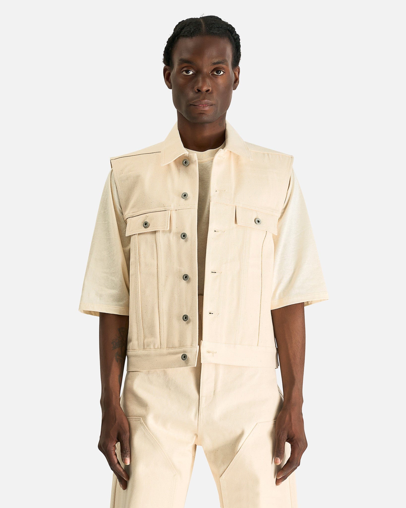 Оригінальна Trucker Jacket In Natural Rick owens – боковий вид