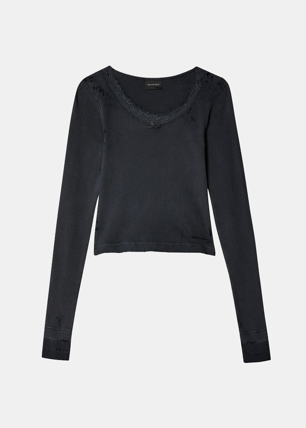 Оригінальна Black Distressed Lingerie Top Balenciaga – боковий вид