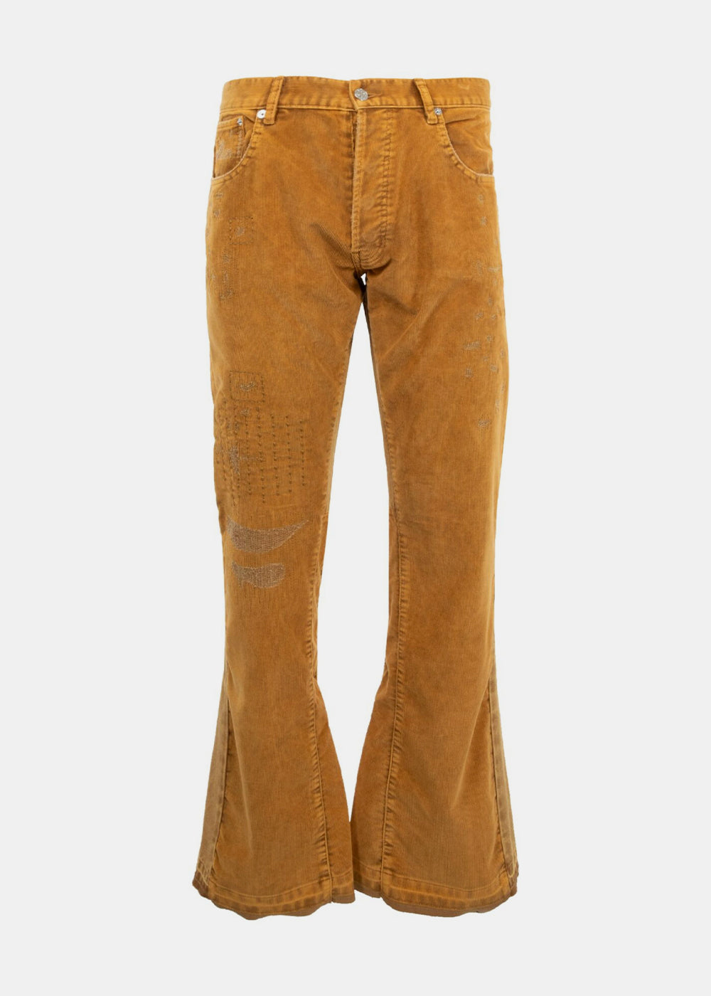 Golden Brown Corduroy La Flare Pants Gallery department оригінал – Купити в Україні – боковий вид