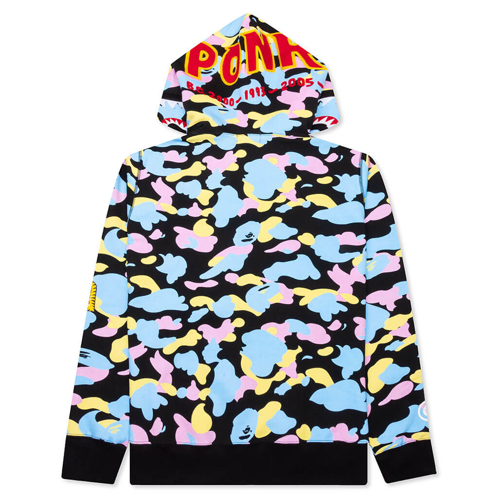 Оригінальна New Multi Camo 2nd Shark Full Zip Hoodie A bathing ape – вид ззаду