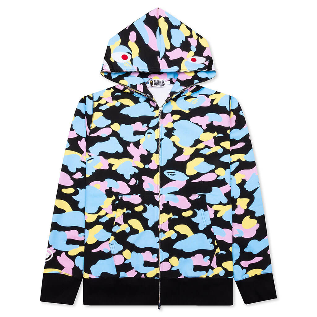 Оригінальна New Multi Camo 2nd Shark Full Zip Hoodie A bathing ape – боковий вид