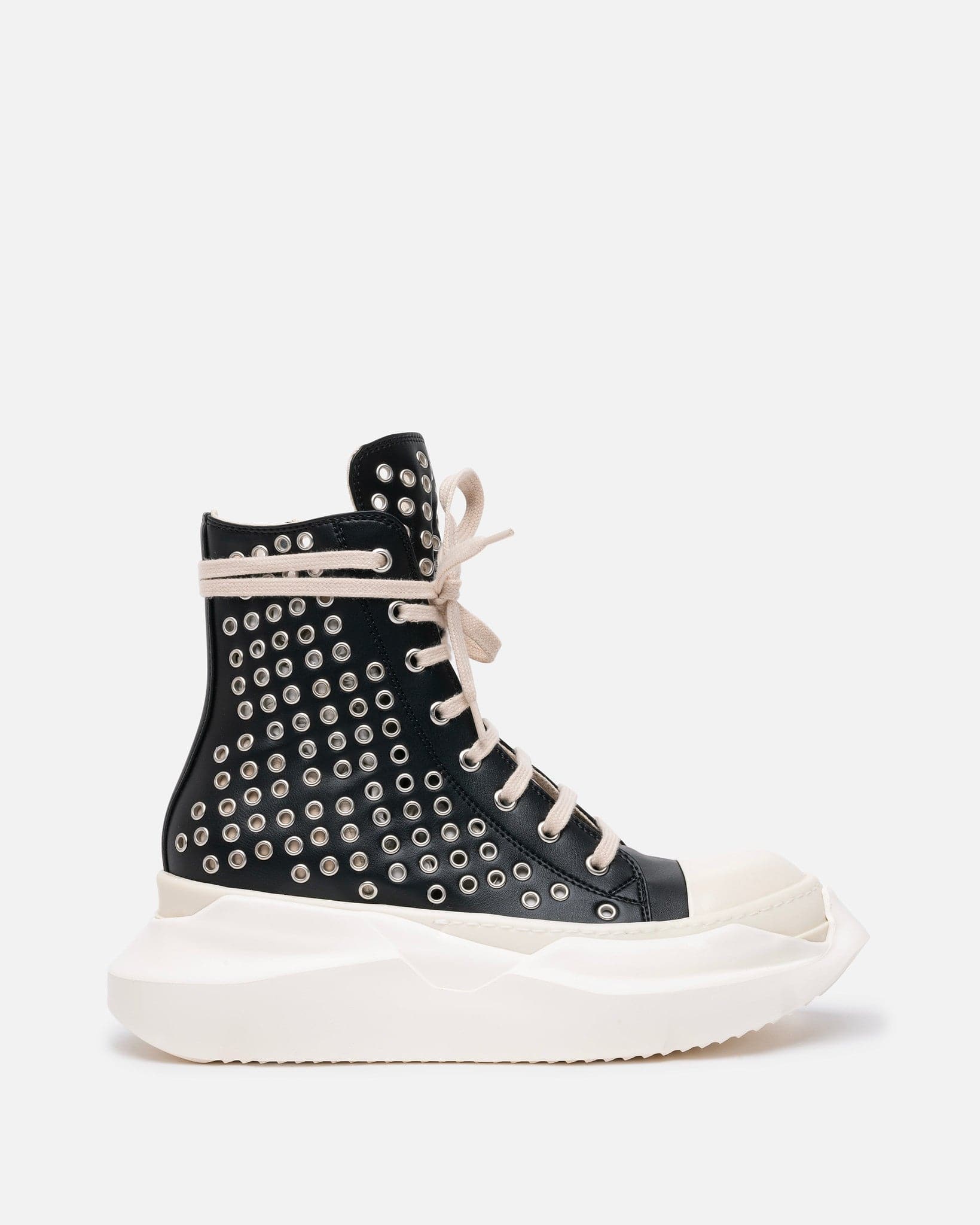 Vegan Leather Abstract Ramones In Black Rick owens – Гарантія оригінальності – боковий вид