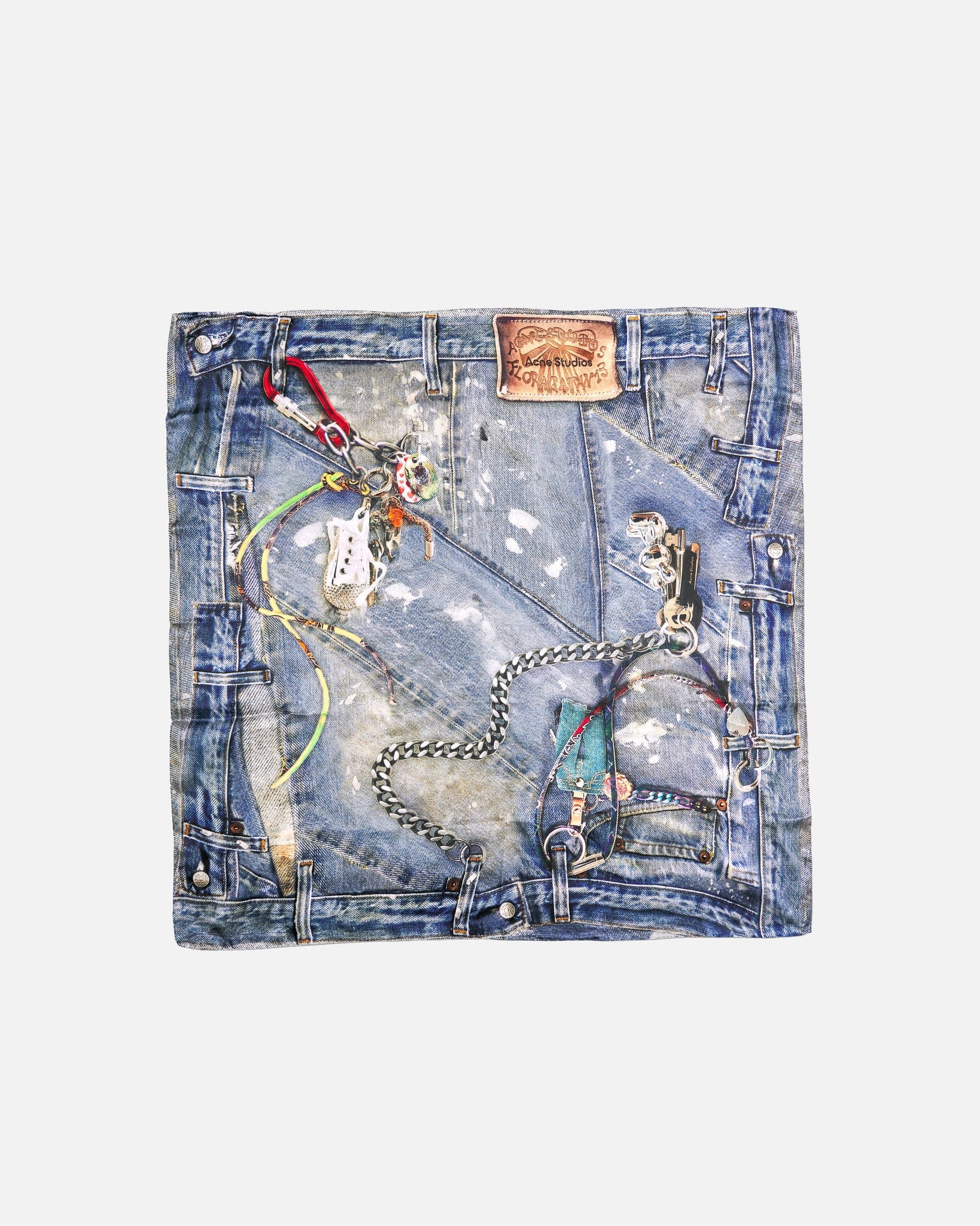 Vigne Denim Scarf In Denim Blue Acne studios – Гарантія оригінальності – боковий вид
