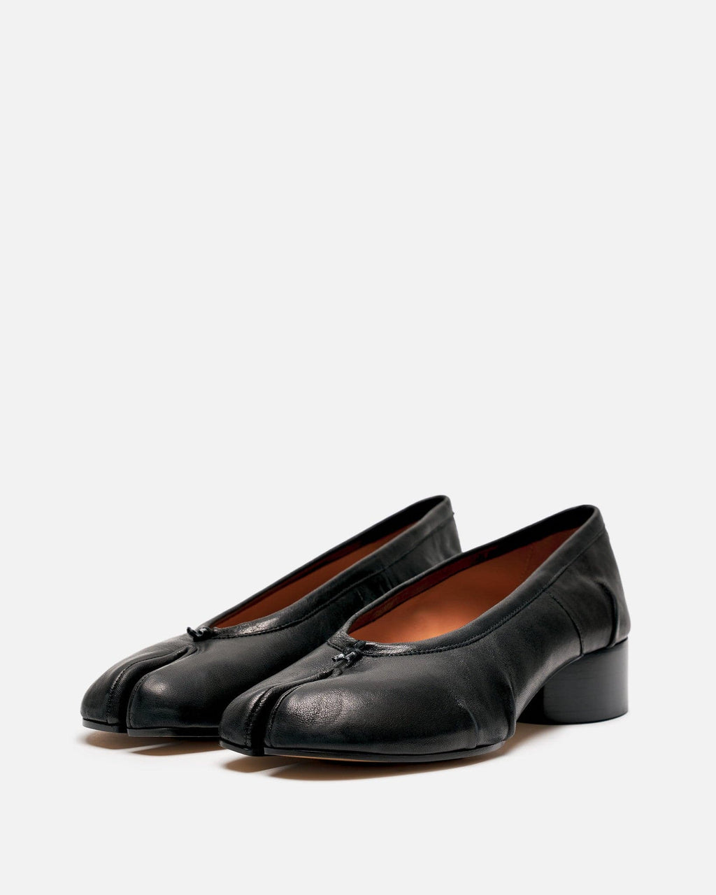 Vintage Leather Tabi Ballerina Heel In Black Maison margiela – Гарантія оригінальності – вид ззаду