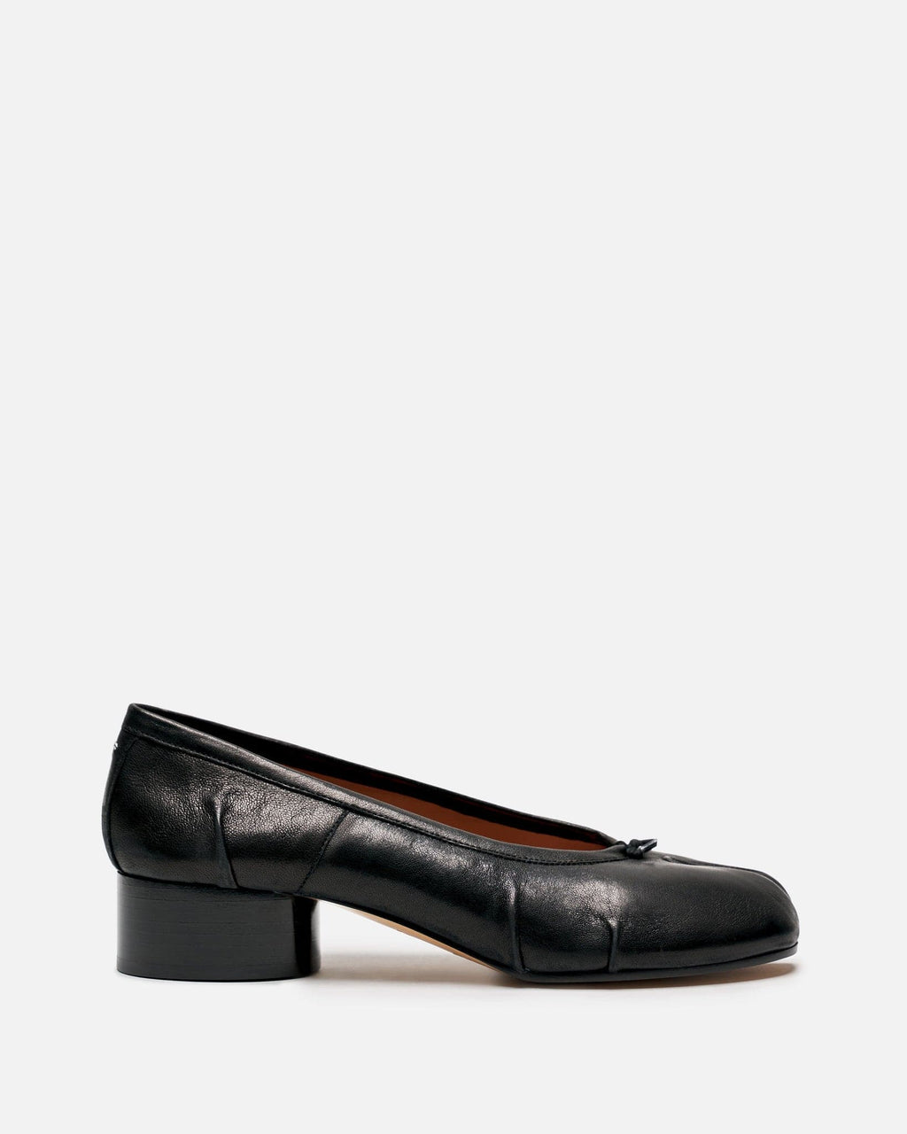 Vintage Leather Tabi Ballerina Heel In Black Maison margiela – Гарантія оригінальності – боковий вид