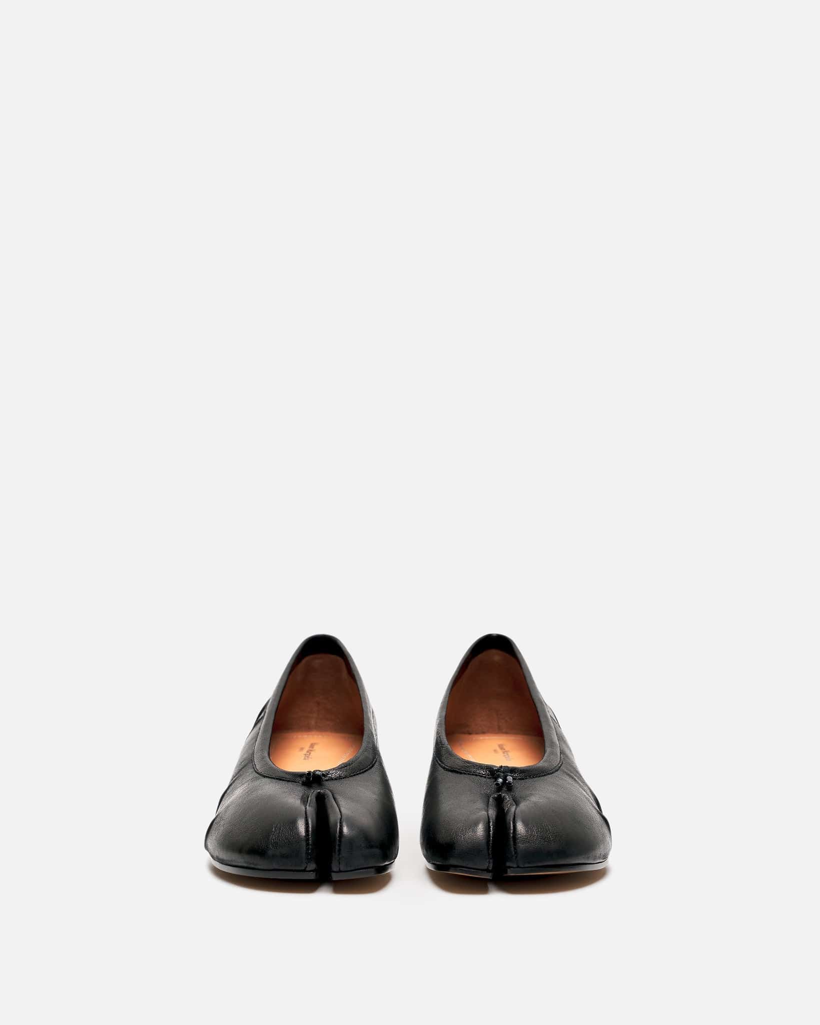 Vintage Leather Tabi Ballerina Heel In Black Maison margiela – Гарантія оригінальності – детальний вид