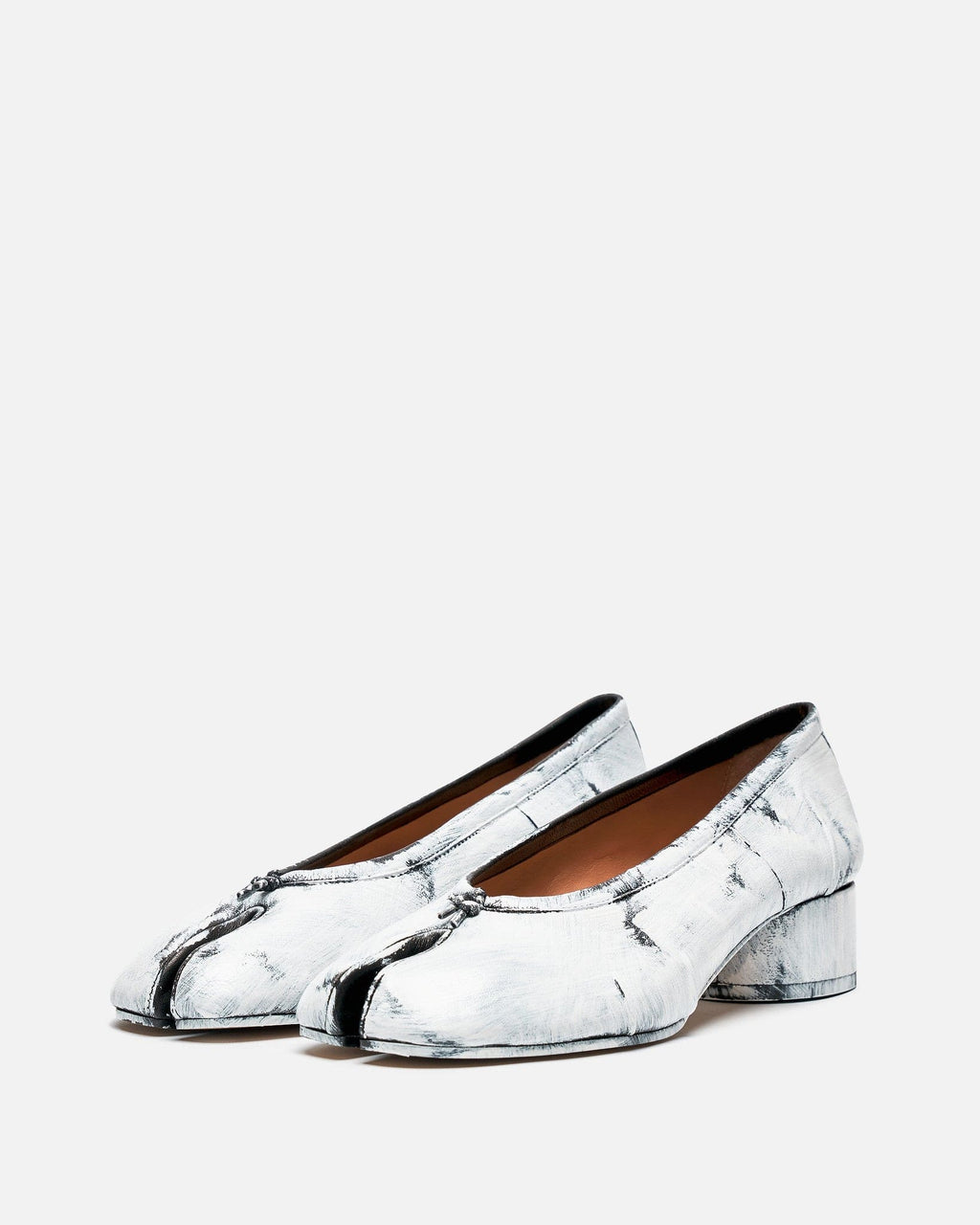 Оригінальна Vintage Leather Tabi Ballerina Heels In Black Maison margiela – вид ззаду