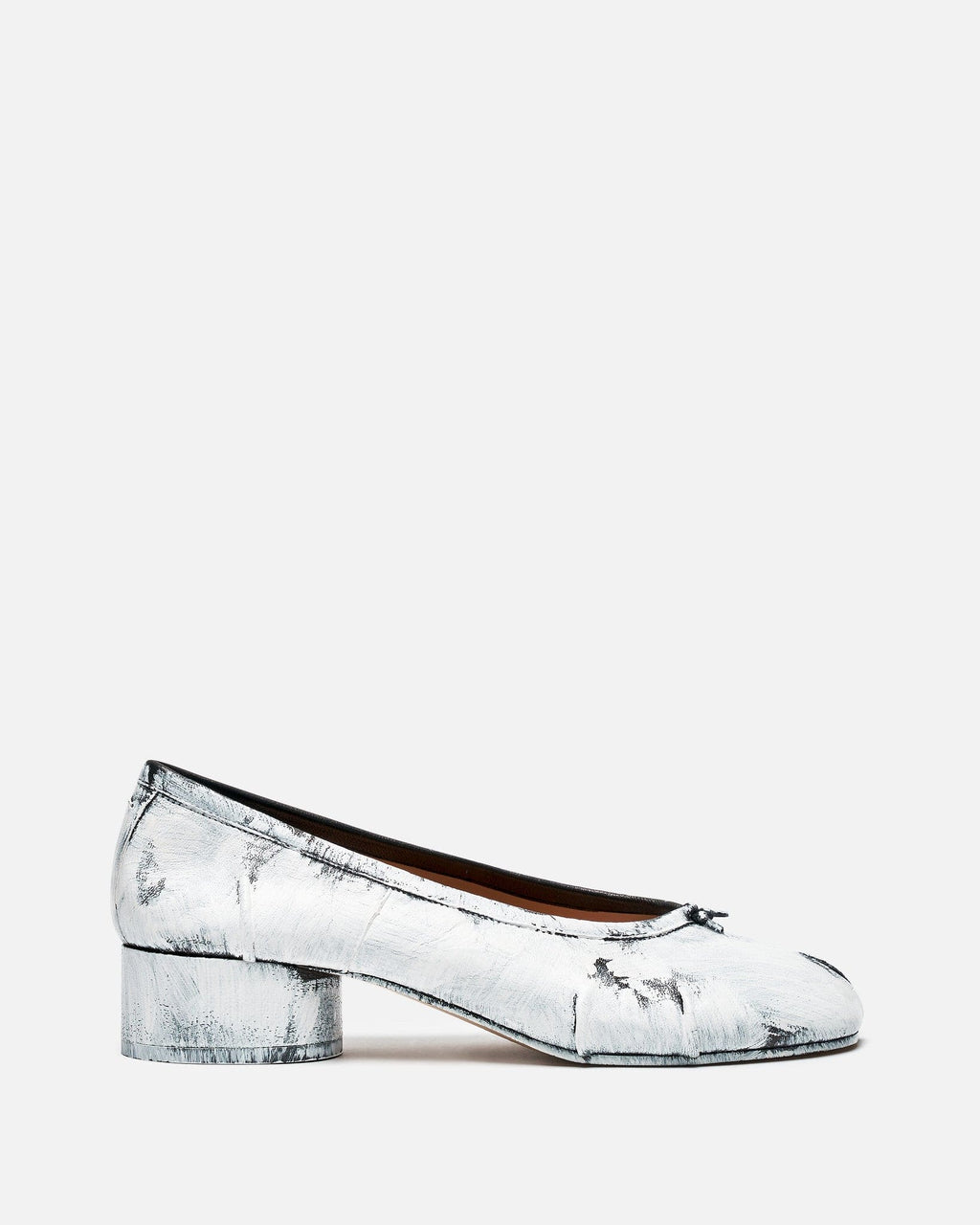 Оригінальна Vintage Leather Tabi Ballerina Heels In Black Maison margiela – боковий вид