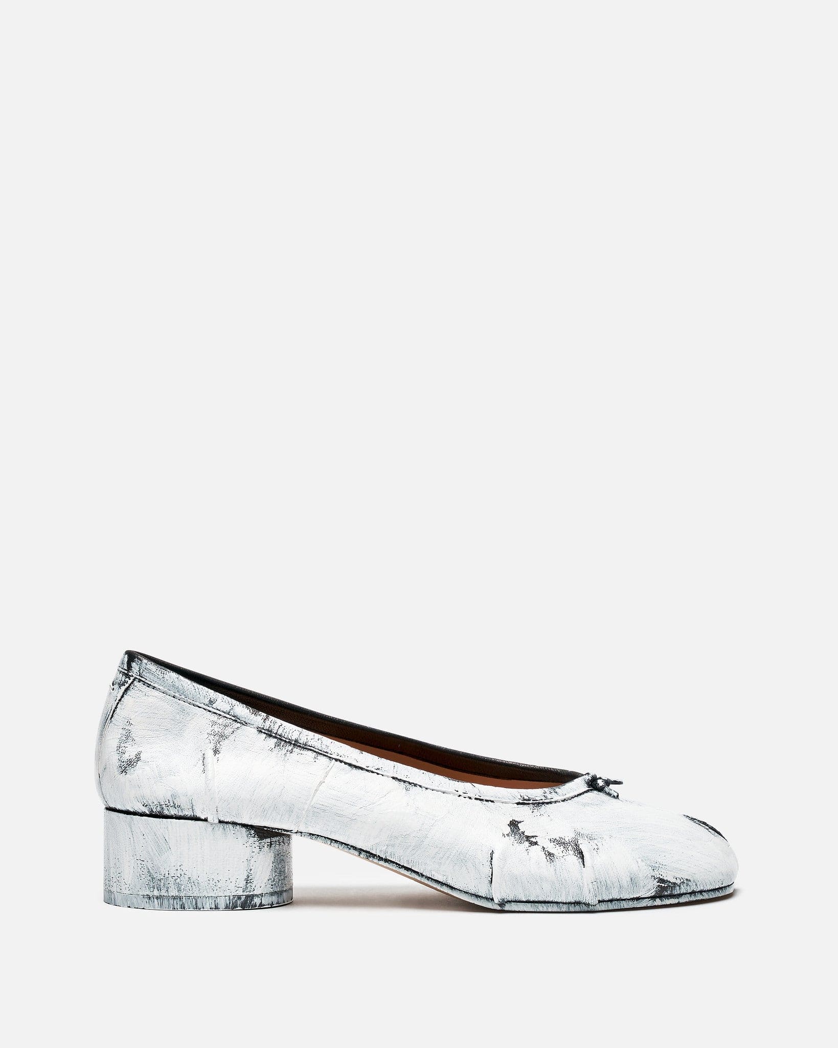Оригінальна Vintage Leather Tabi Ballerina Heels In Black Maison margiela – боковий вид