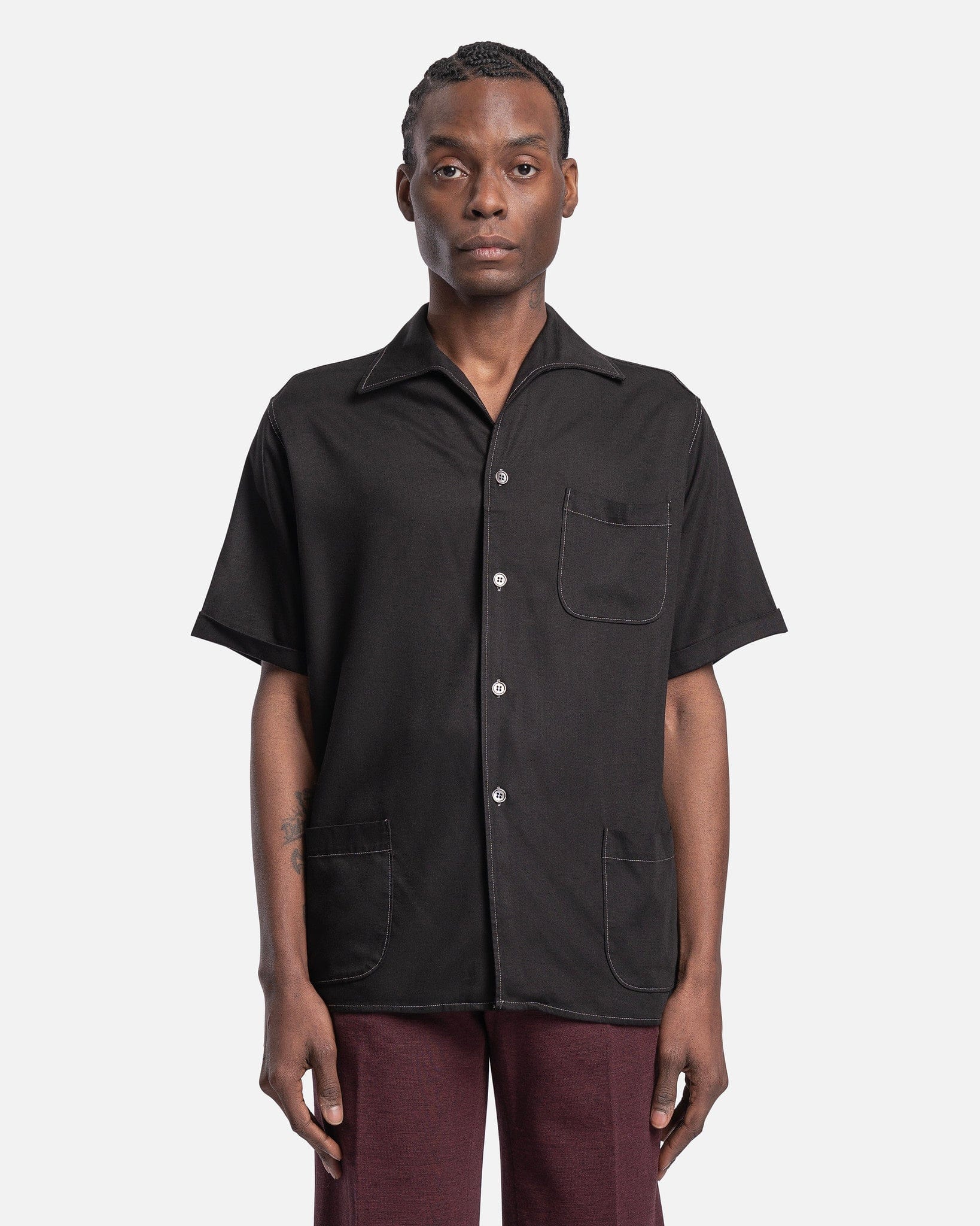Viscose-Rayon Shirt In Black Maison margiela оригінал – Купити в Україні – боковий вид