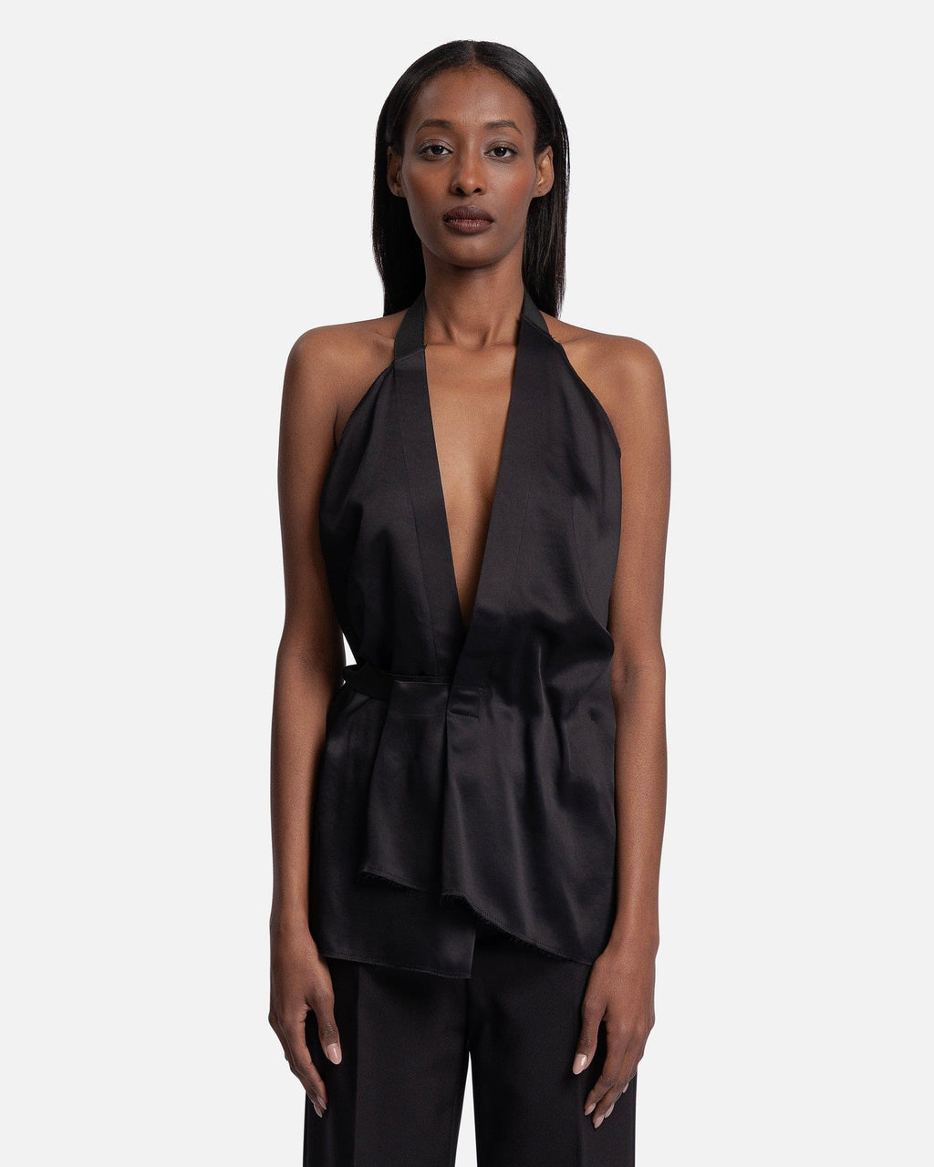 Viscose Rayon Top In Black Maison margiela оригінал – Купити в Україні – боковий вид