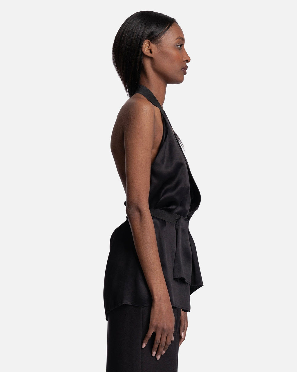Viscose Rayon Top In Black Maison margiela оригінал – Купити в Україні – вид ззаду