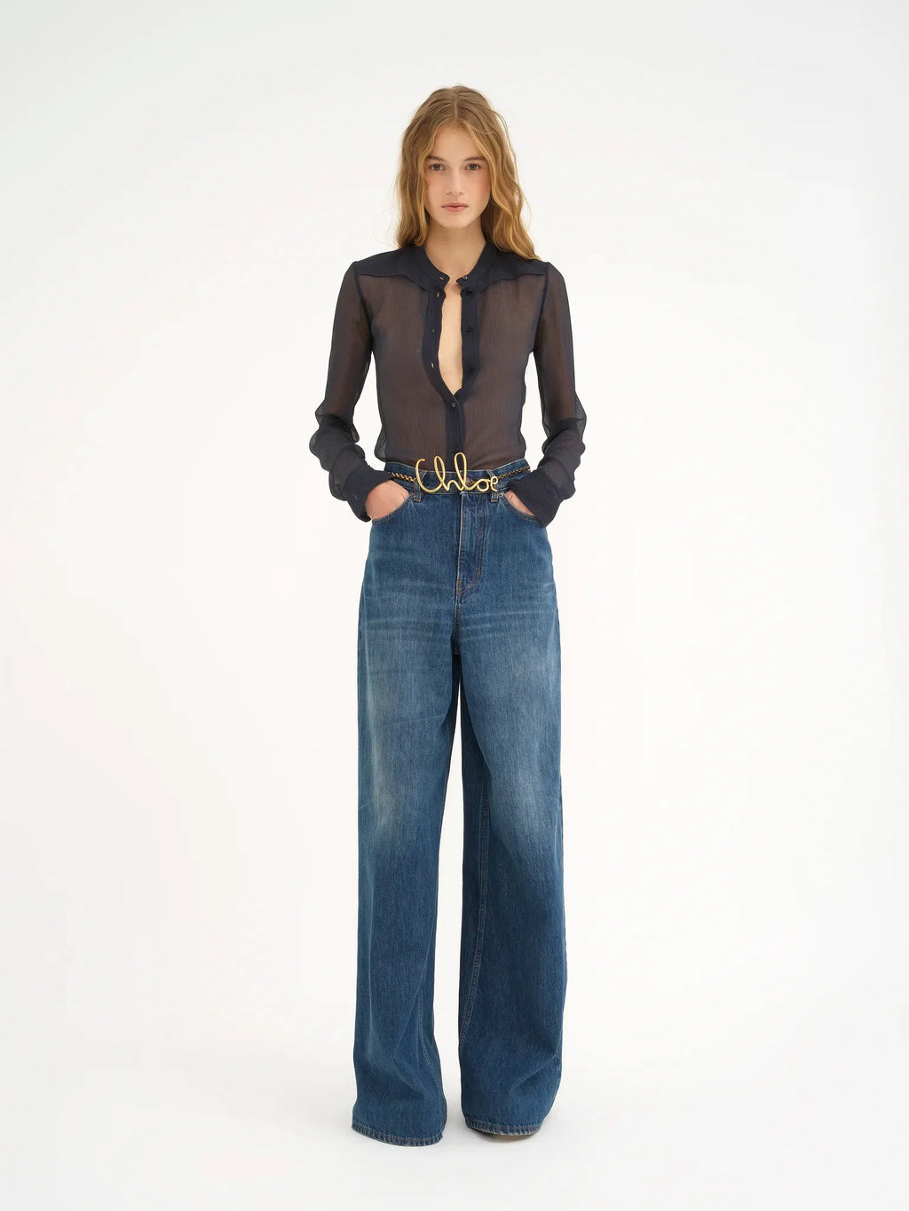 Semi-Transparent Silk Blouse Chloe оригінал – Купити в Україні – боковий вид