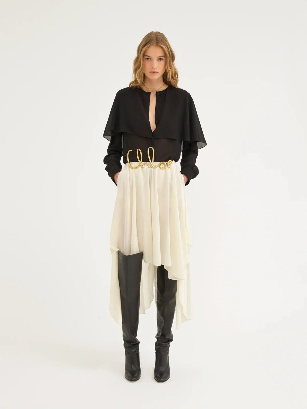 Georgette Cape Blouse Chloe – Гарантія оригінальності – боковий вид