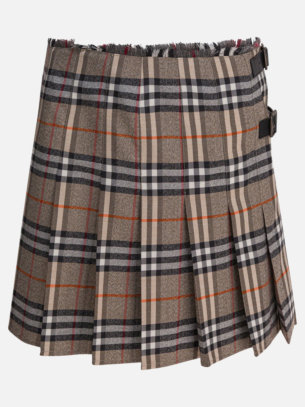 Check Wool Mini Kilt Burberry – Гарантія оригінальності – боковий вид