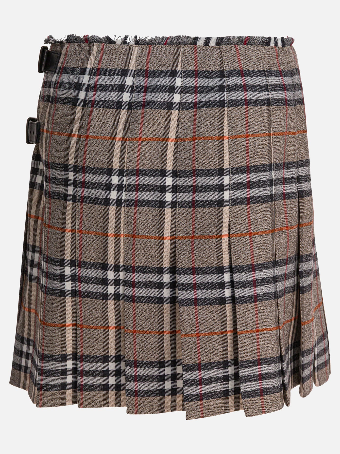 Check Wool Mini Kilt Burberry – Гарантія оригінальності – вид ззаду
