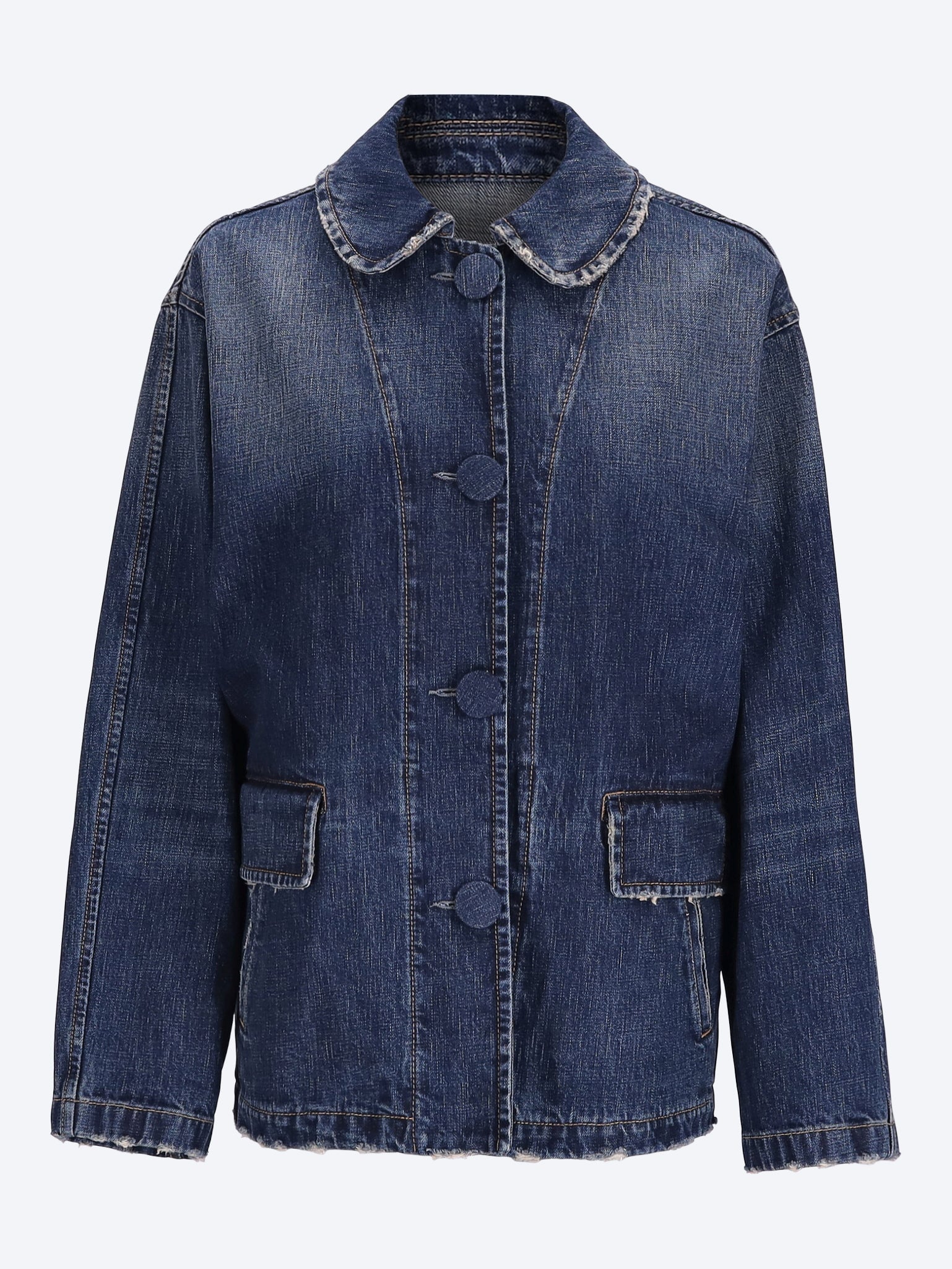 Оригінальна Washed Denim Jacket Prada – боковий вид