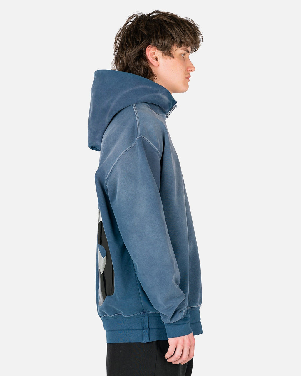 Weathered Hoodie In Slate Blue Maison margiela – Гарантія оригінальності – вид ззаду