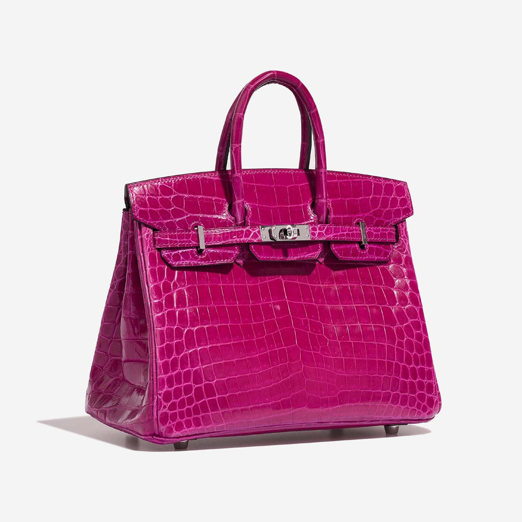 Оригінальна Birkin 25 Niloticus Crocodile Rose Pourpre Phw Hermes – збільшений вид