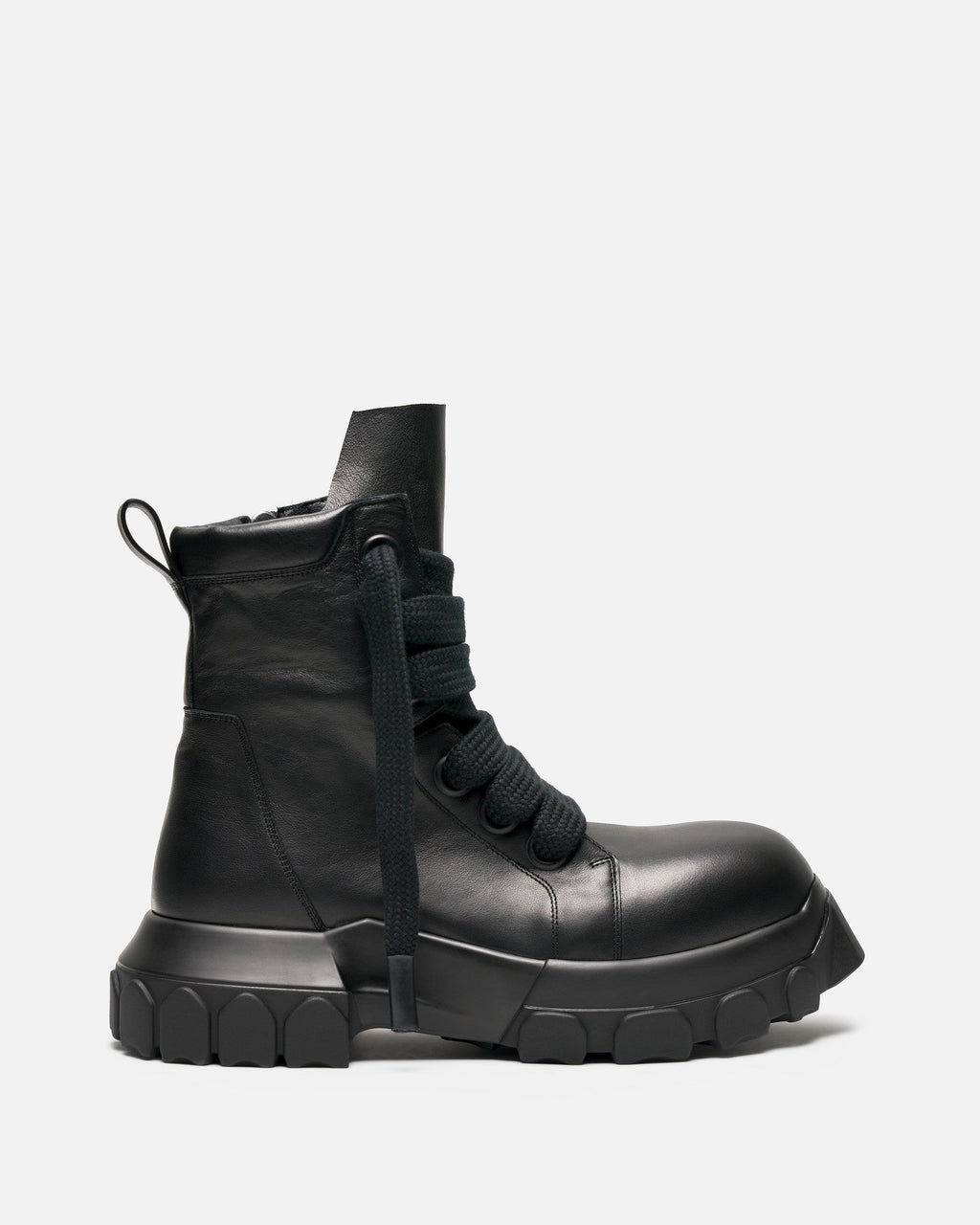 Wide Lace Bozo Tractor Boot In Black Rick owens оригінал – Купити в Україні – боковий вид
