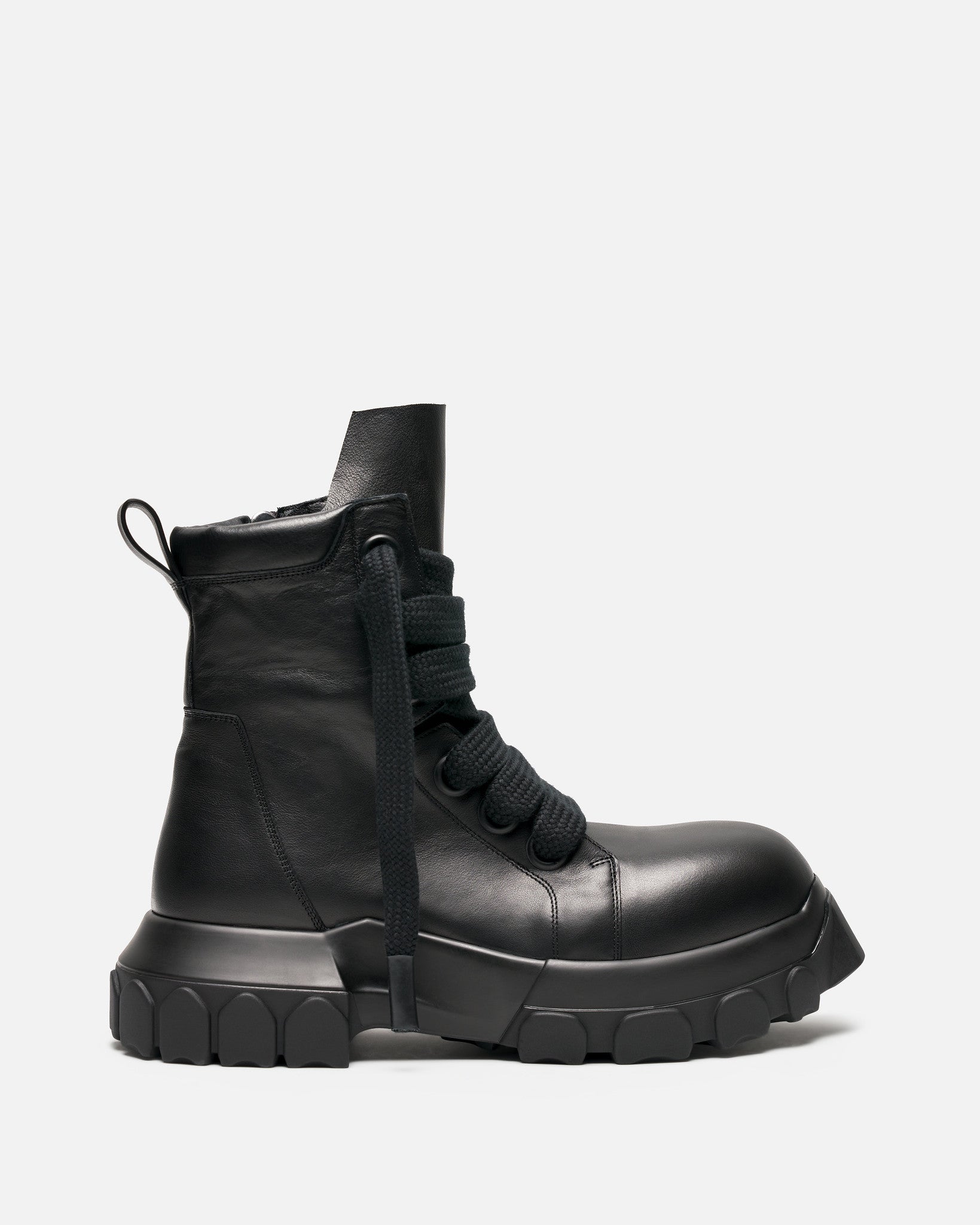 Wide Lace Bozo Tractor Boot In Black Rick owens оригінал – Купити в Україні – боковий вид
