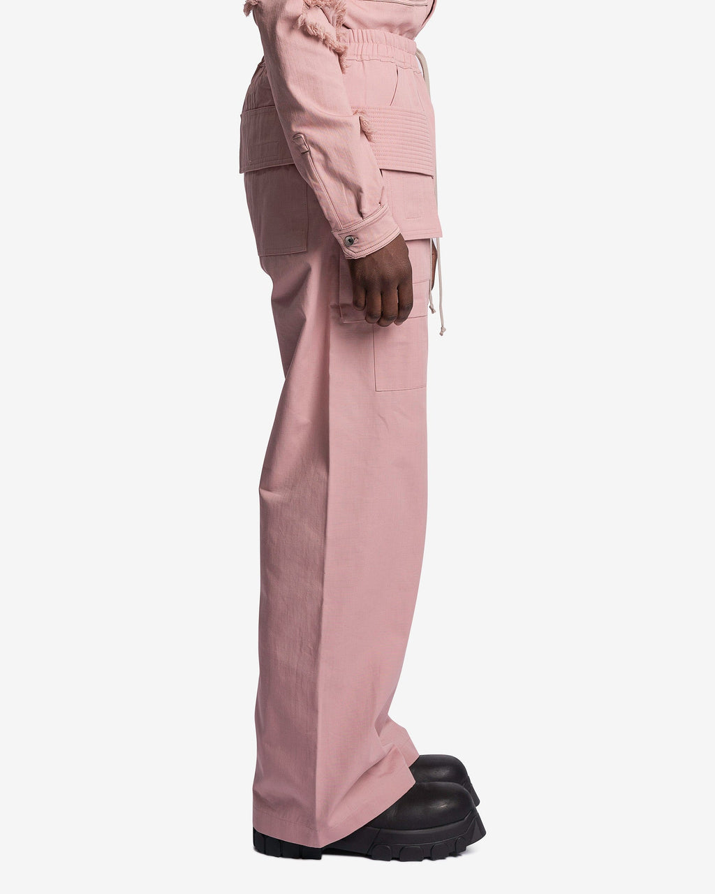 Wide Leg Creatch Cargo Drawstring In Faded Pink Rick owens оригінал – Купити в Україні – вид ззаду
