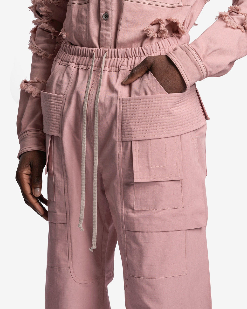 Wide Leg Creatch Cargo Drawstring In Faded Pink Rick owens оригінал – Купити в Україні – збільшений вид